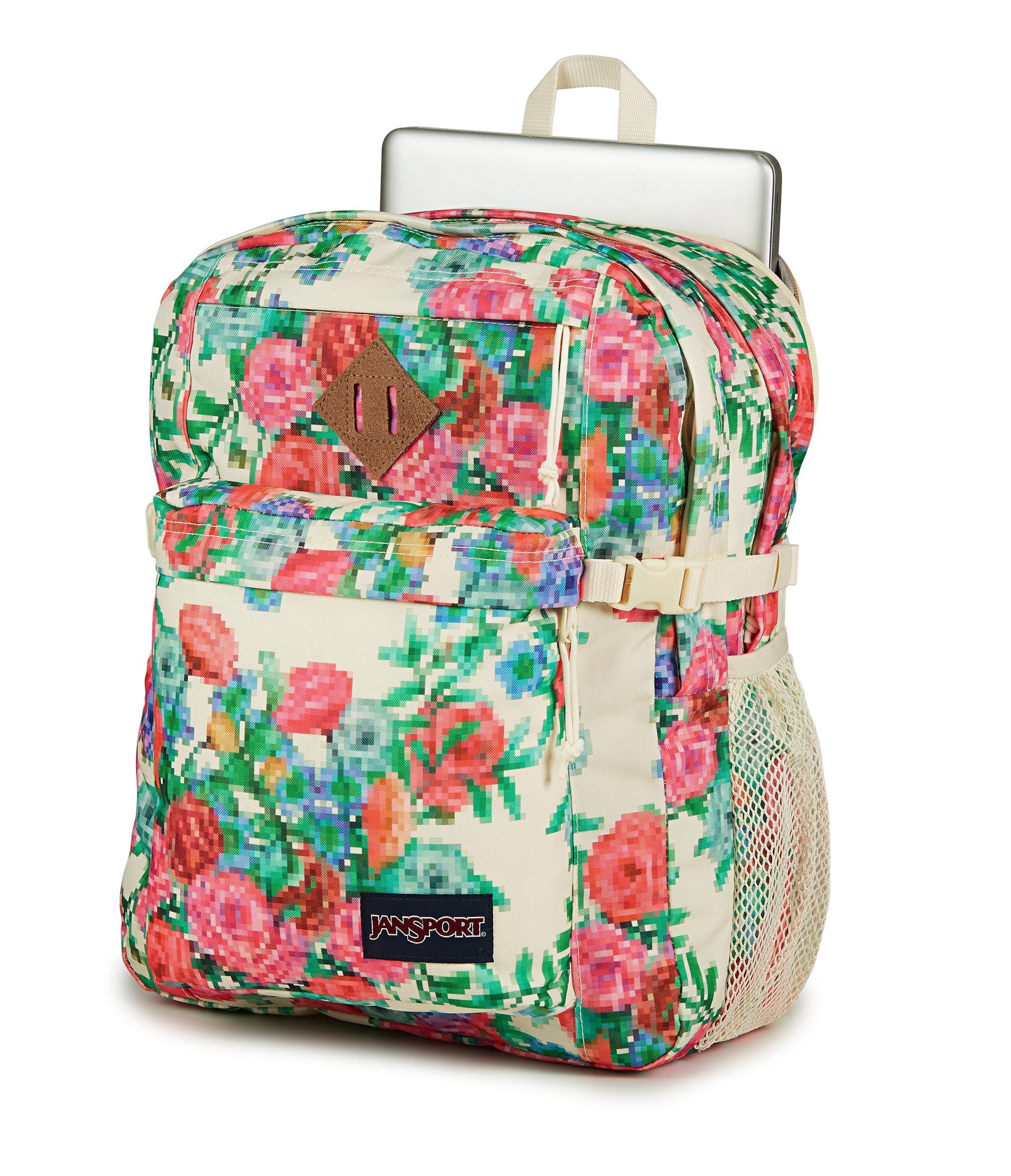jansport-main-campus-backpack-bit-bouquet-coconut-large-travel-work-backpack-wit image 6
