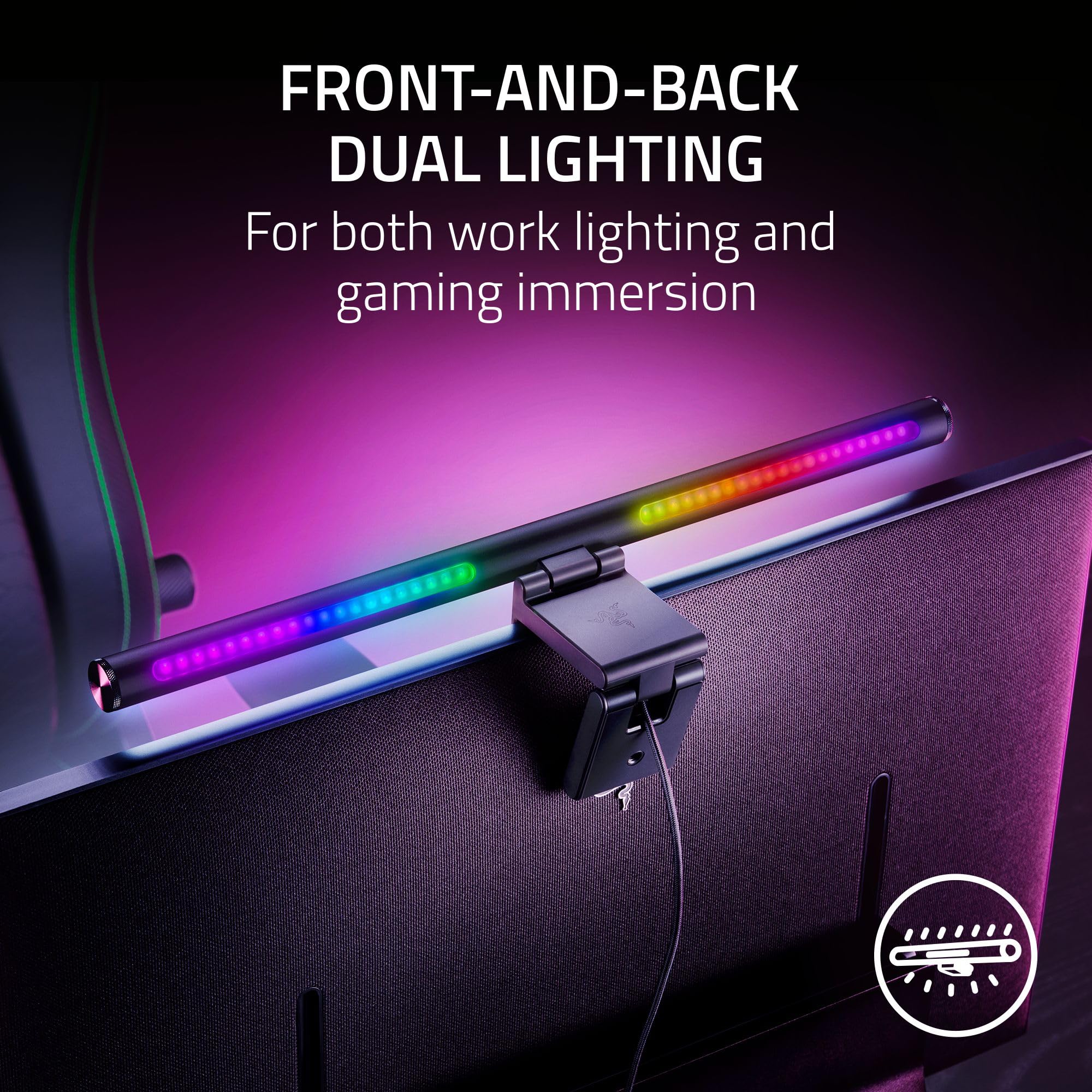 razer-aether-monitor-led-light-bar-front-back-dual-lighting-chroma-rgb-fits-most image 2