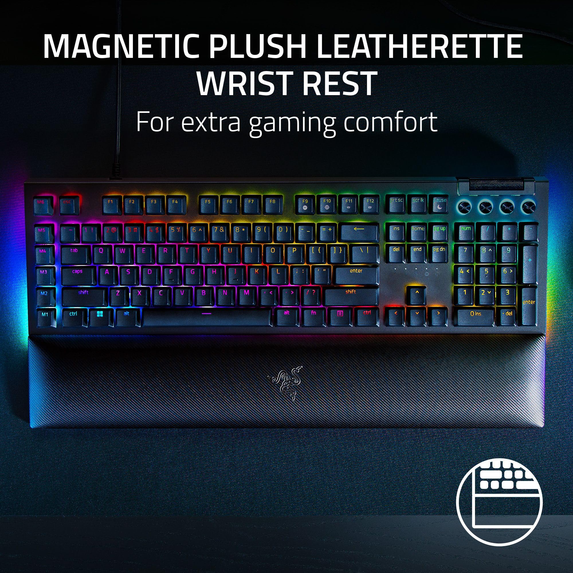 razer-blackwidow-v4-mechanical-gaming-keyboard-yellow-linear-silent-switches-chr image 5