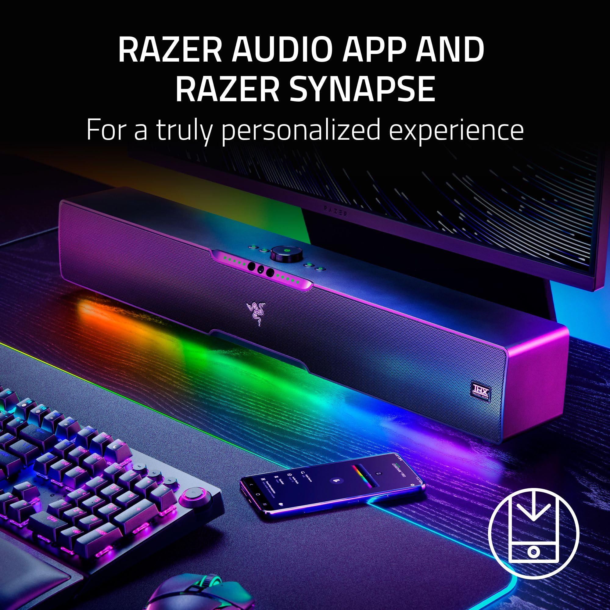 razer-leviathan-v2-pro-pc-gaming-soundbar-with-subwoofer-head-tracking-ai-beamfo image 7