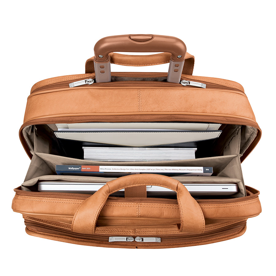 solo-new-york-walker-full-grain-leather-rolling-briefcase-hidden-push-button-tel image 5