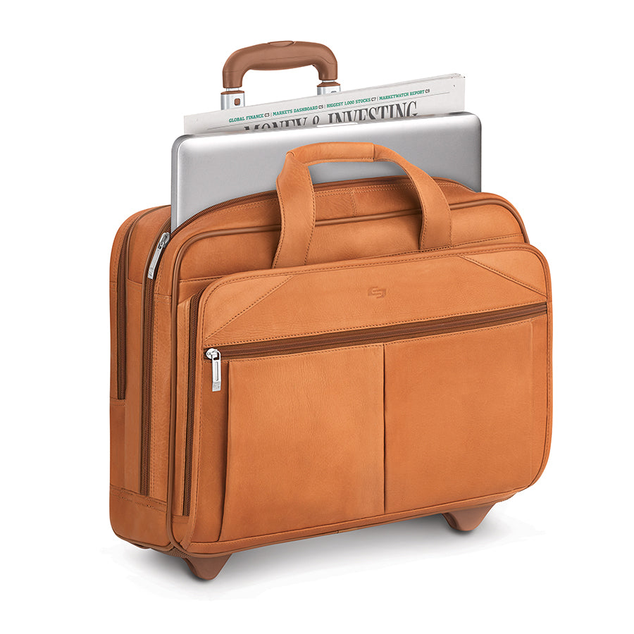 solo-new-york-walker-full-grain-leather-rolling-briefcase-hidden-push-button-tel image 7