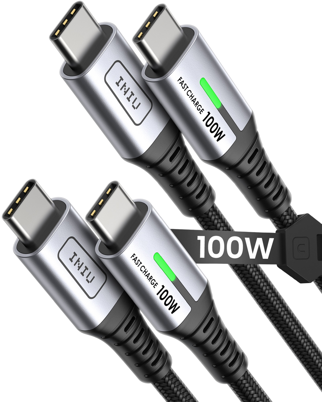 iniu-d5cc-100w-usb-c-to-usb-c-fast-charging-cable-3-3ft-2-pack image 1