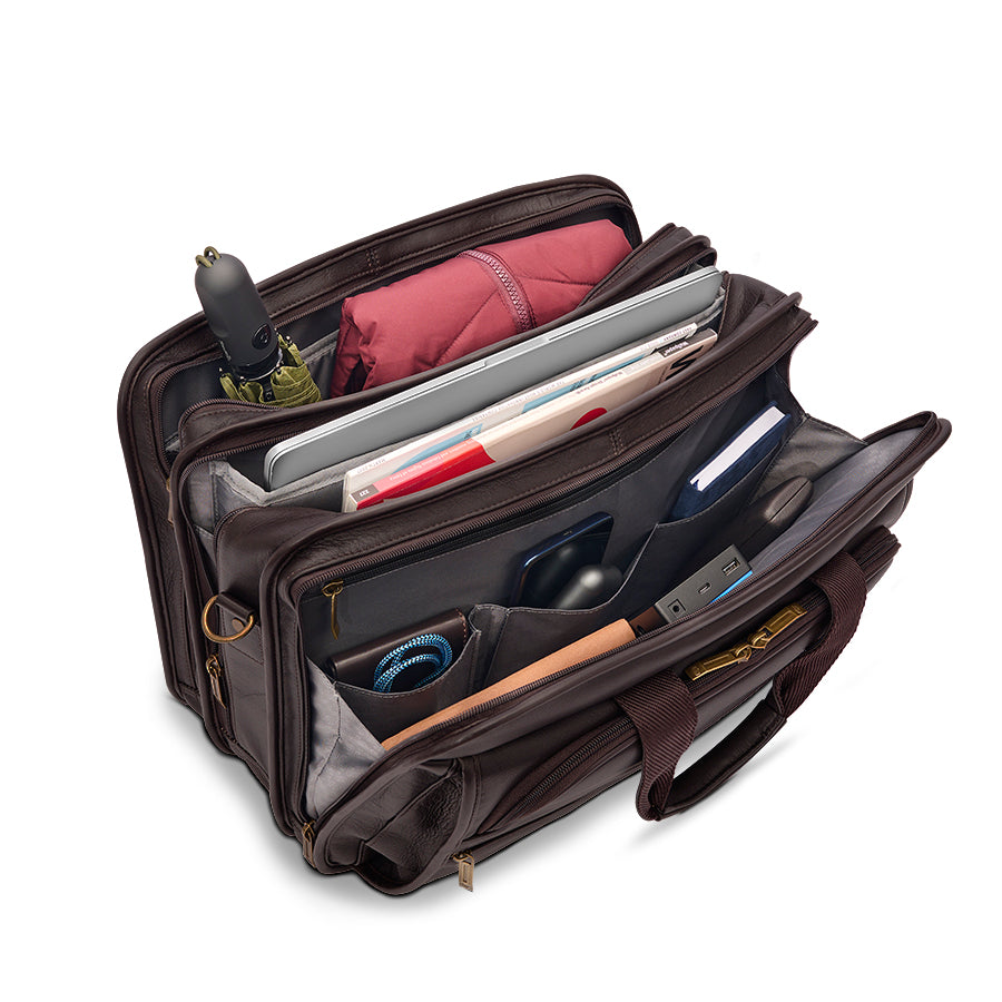 solo-new-york-classic-leather-briefcase-espresso-brown-leather-15-6-laptop-brief image 5