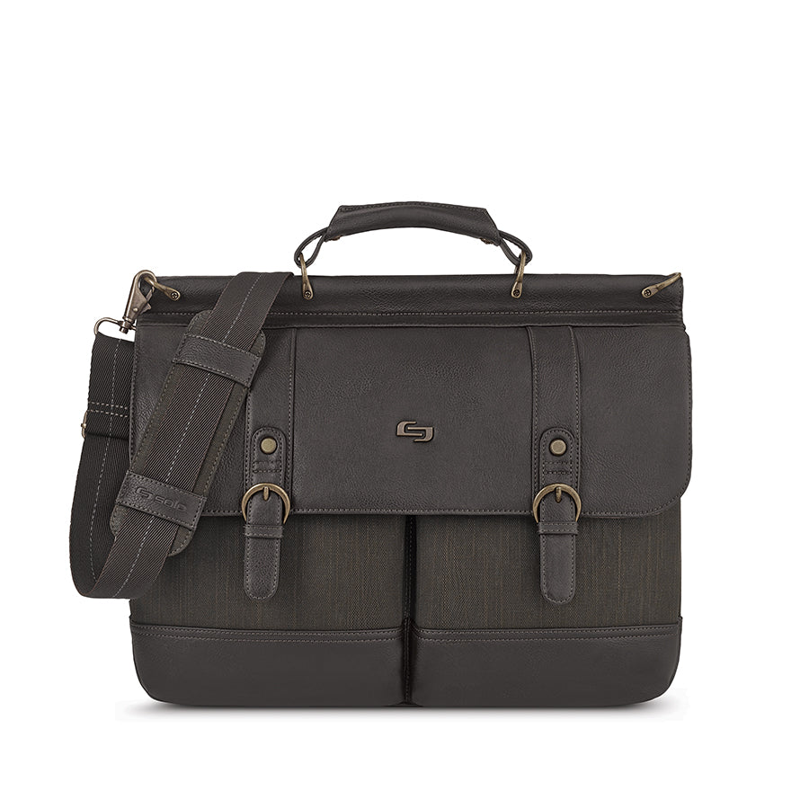 solo-new-york-thompson-briefcase-for-15-6-laptops-with-buckle-closures-and-table image 1