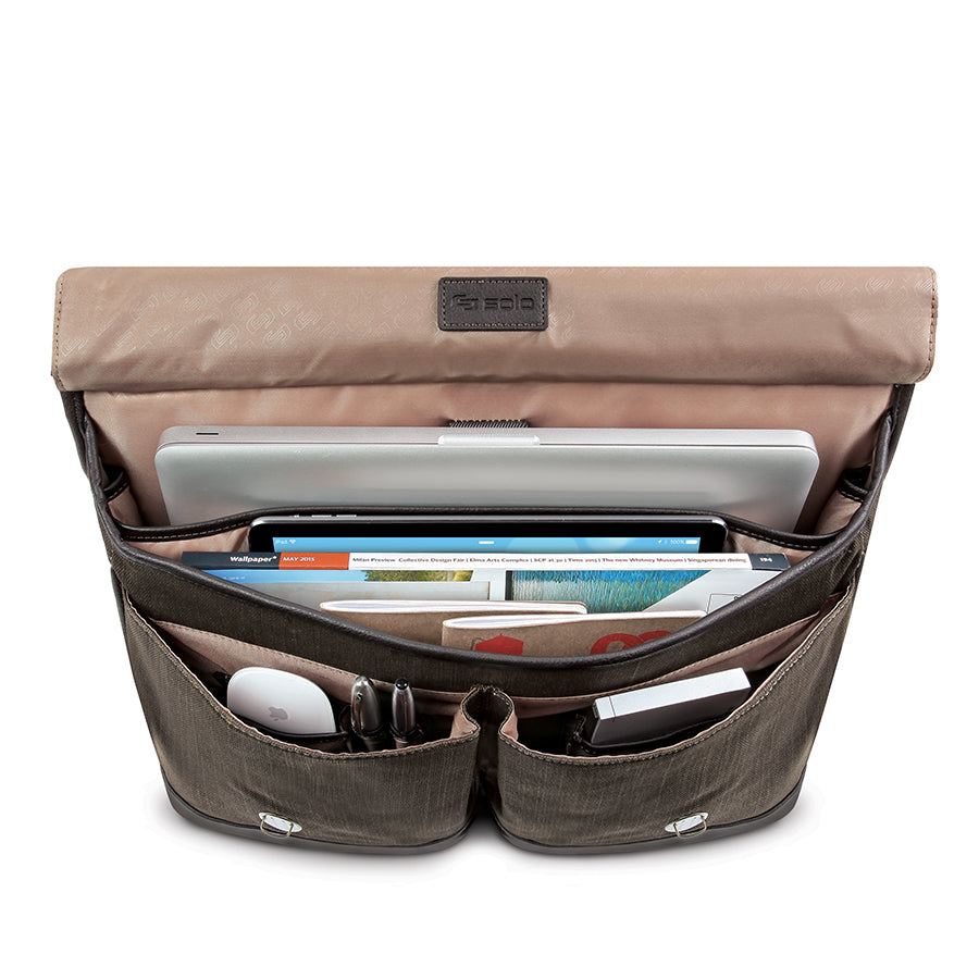 solo-new-york-thompson-briefcase-for-15-6-laptops-with-buckle-closures-and-table image 4