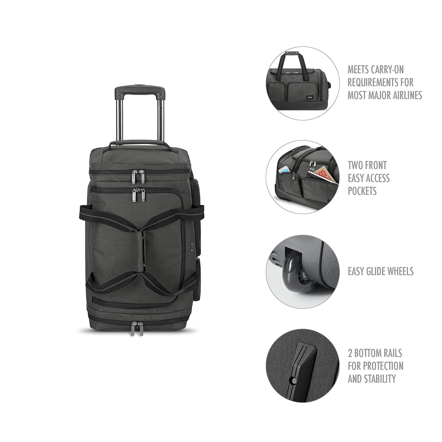 solo-new-york-leroy-rolling-duffel-carry-on-wheeled-duffel-with-telescoping-hand image 4