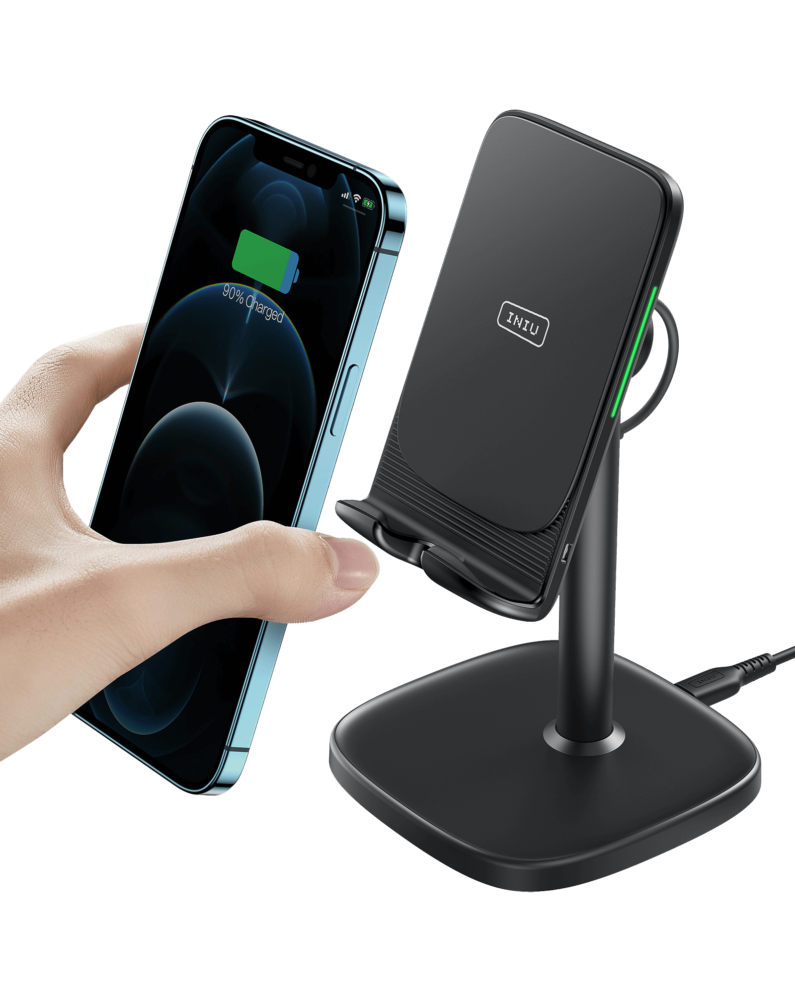 iniu-i212-adjustable-15w-fast-wireless-charging-stand-dual-coil-for-iphone-samsu image 2