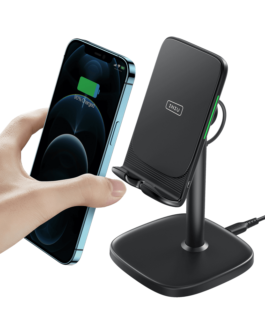 iniu-i212-adjustable-15w-fast-wireless-charging-stand-dual-coil-for-iphone-samsu image 1