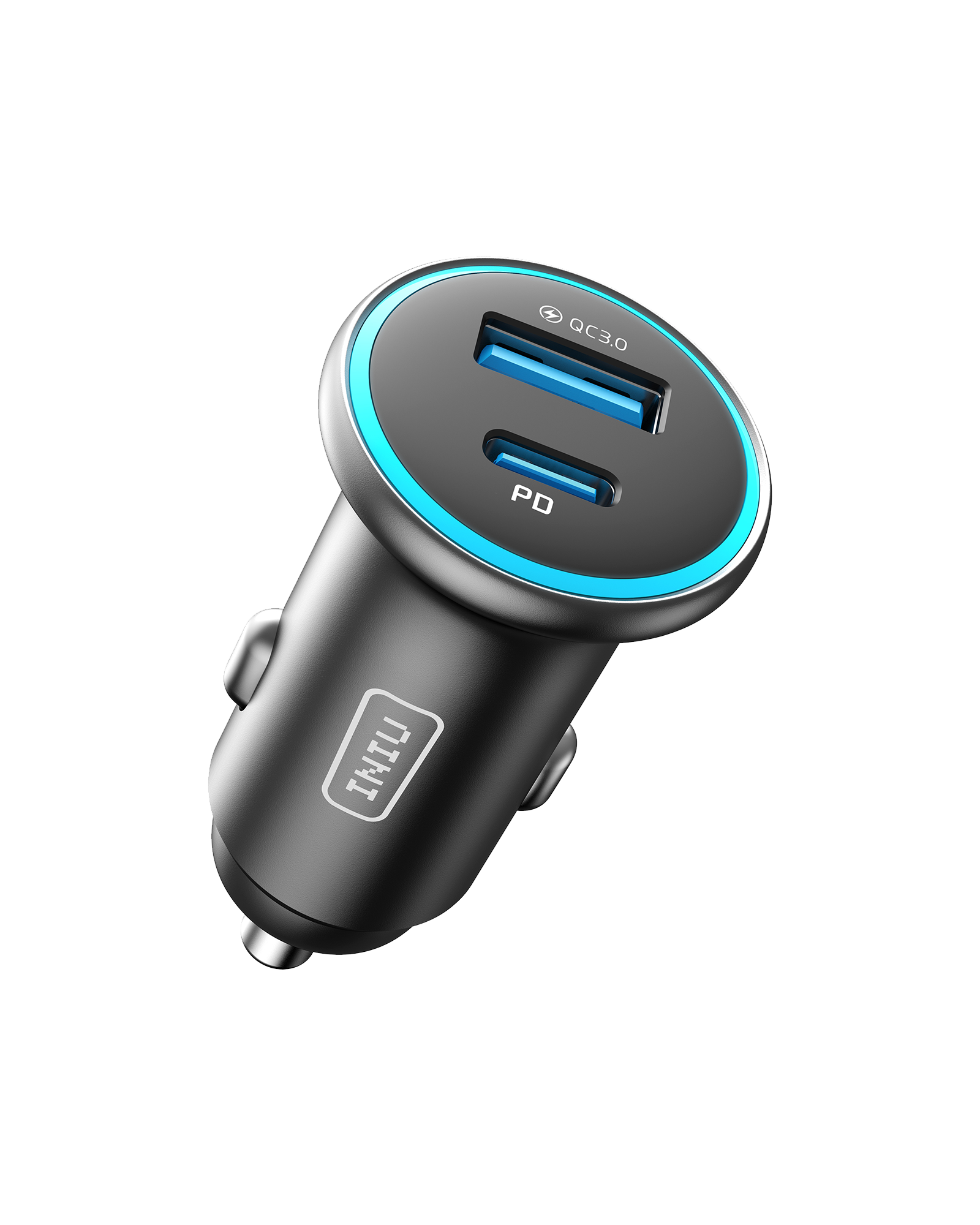 iniu-i712-66w-2-port-fast-car-charger-usb-c-pd-3-0-usb-a-qc-3-0-dual-simultaneou image 2