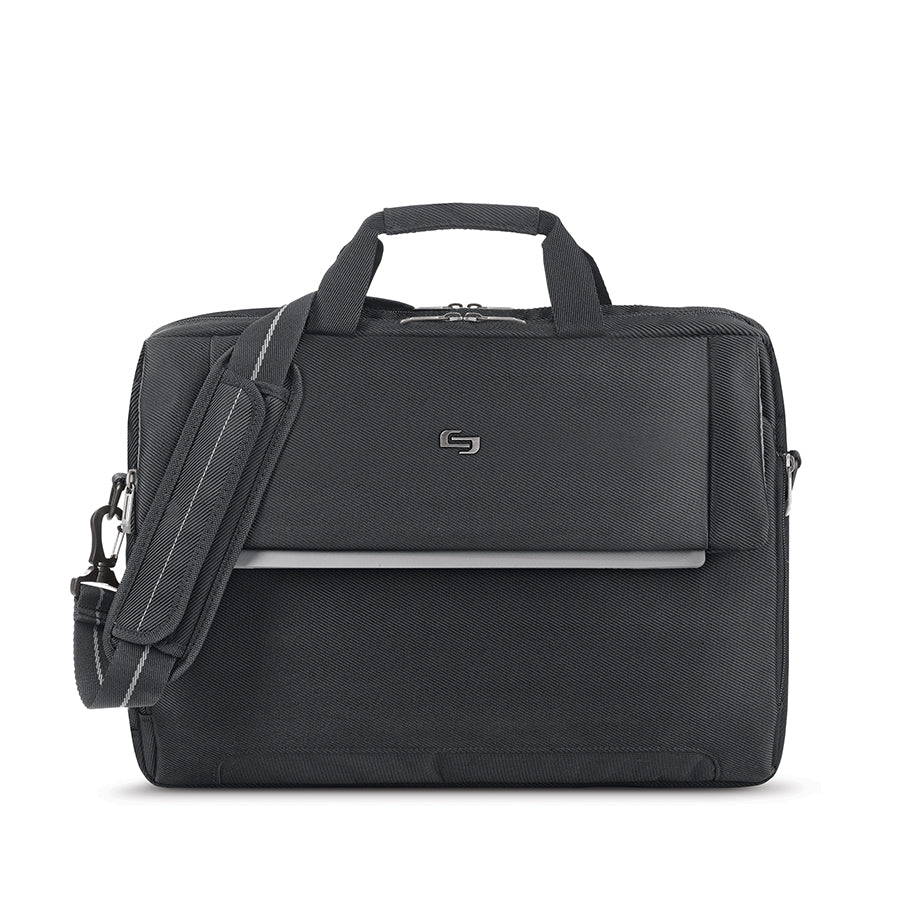 solo-new-york-chrysler-briefcase-fully-padded-17-3-laptop-bag-with-luggage-sleev image 1