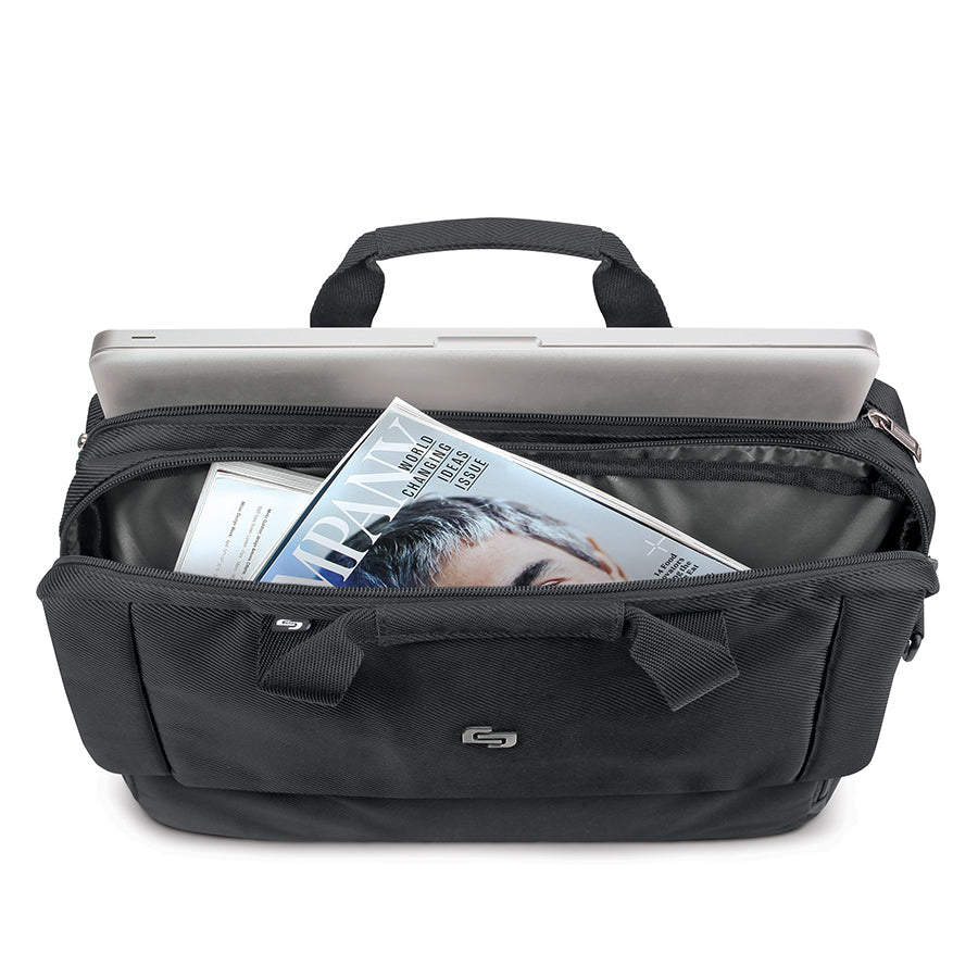solo-new-york-chrysler-briefcase-fully-padded-17-3-laptop-bag-with-luggage-sleev image 6