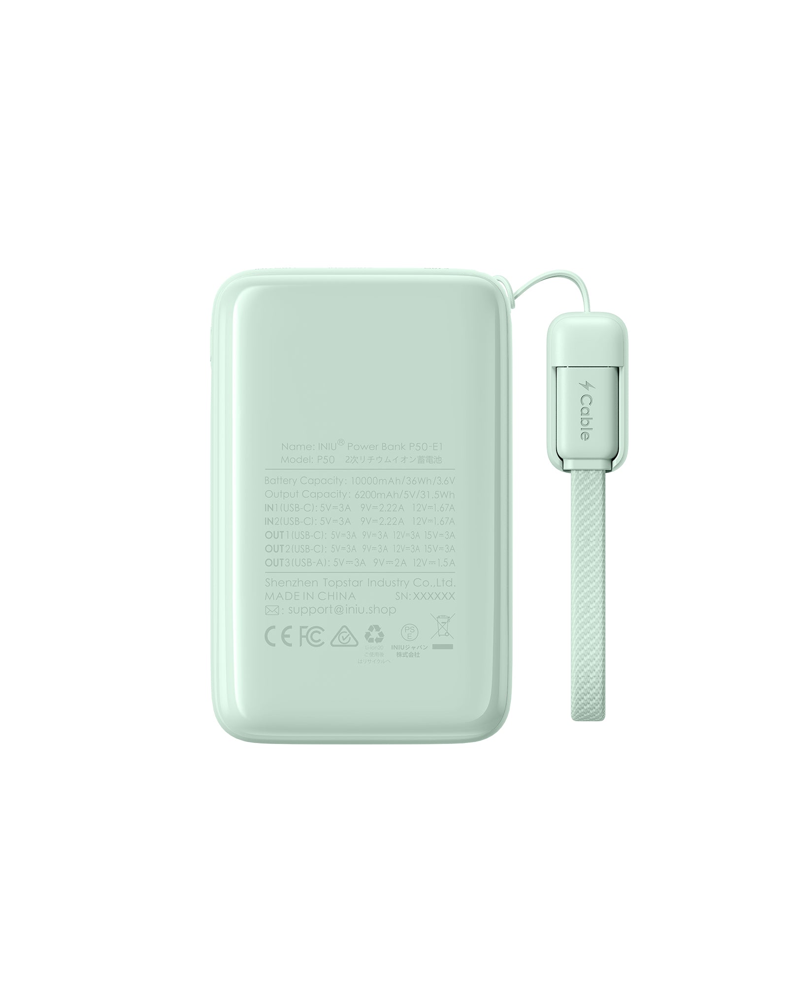 iniu-pocket-rocket-p50-45w-mini-power-bank-10-000mah-fast-charging-160g-ultra-li image 5