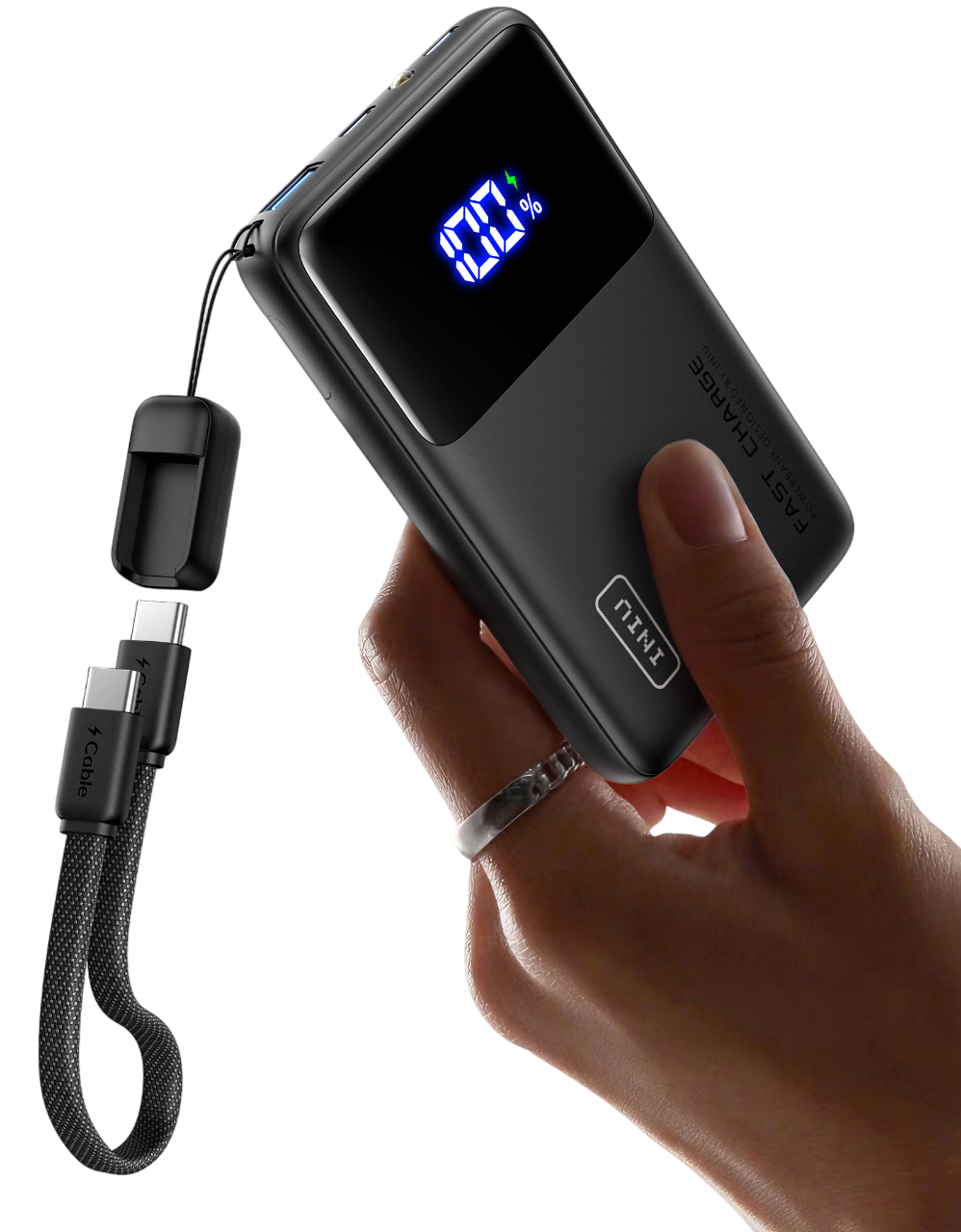 iniu-carry-p55-slim-45w-10000mah-power-bank-with-usb-c-lanyard-cable image 1