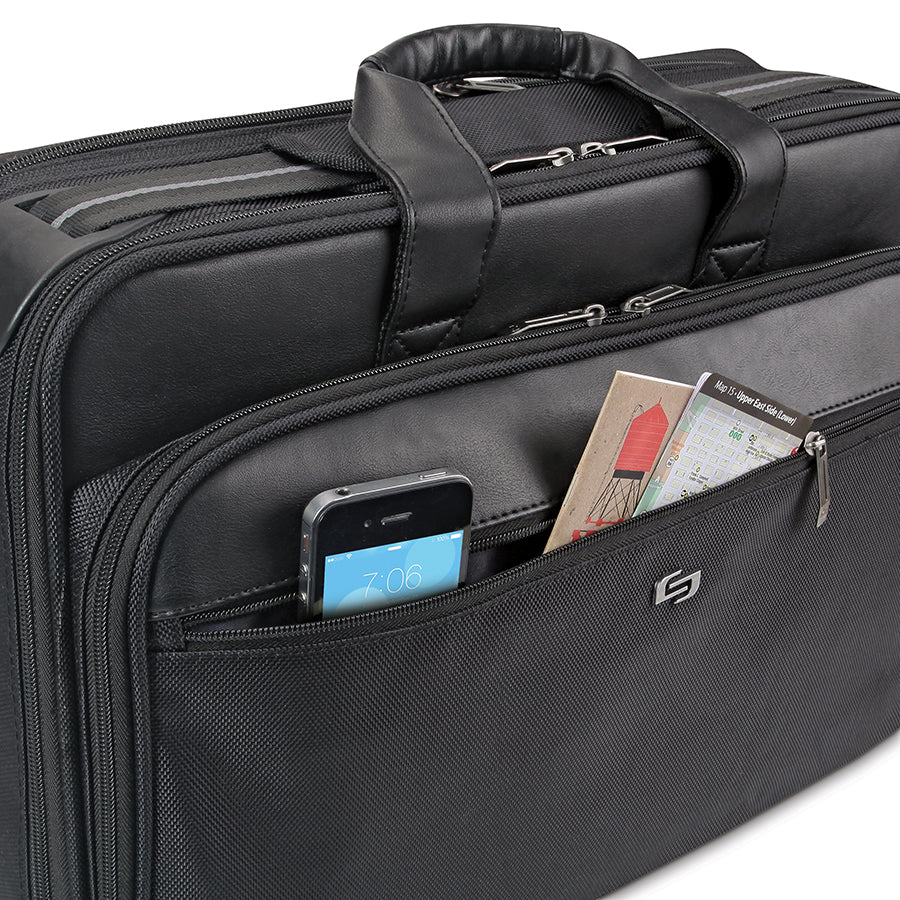 solo-new-york-paramount-retractable-strap-briefcase-sgb300-4-16-padded-laptop-br image 7