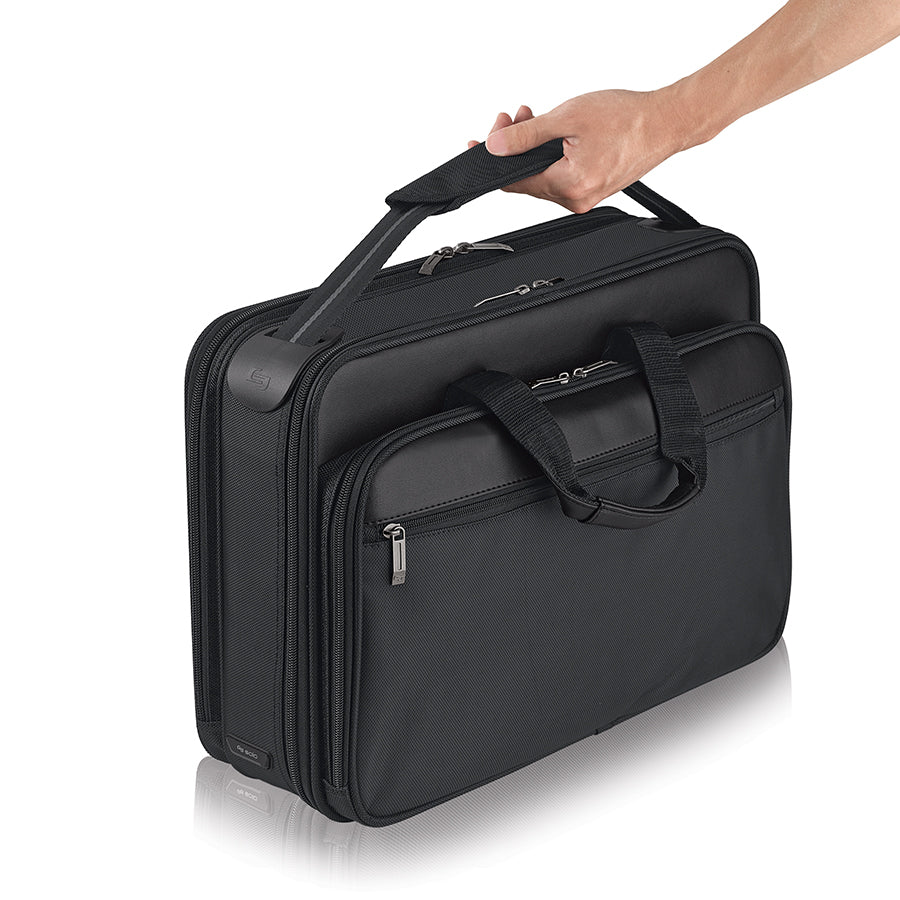 solo-new-york-paramount-retractable-strap-briefcase-sgb300-4-16-padded-laptop-br image 5
