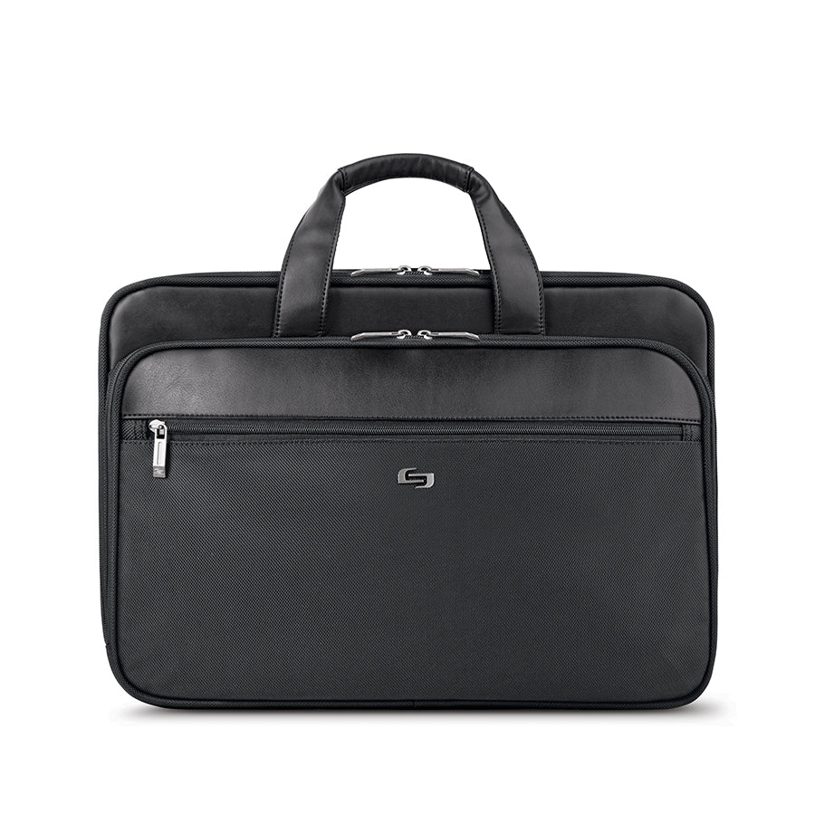 solo-new-york-paramount-retractable-strap-briefcase-sgb300-4-16-padded-laptop-br image 1