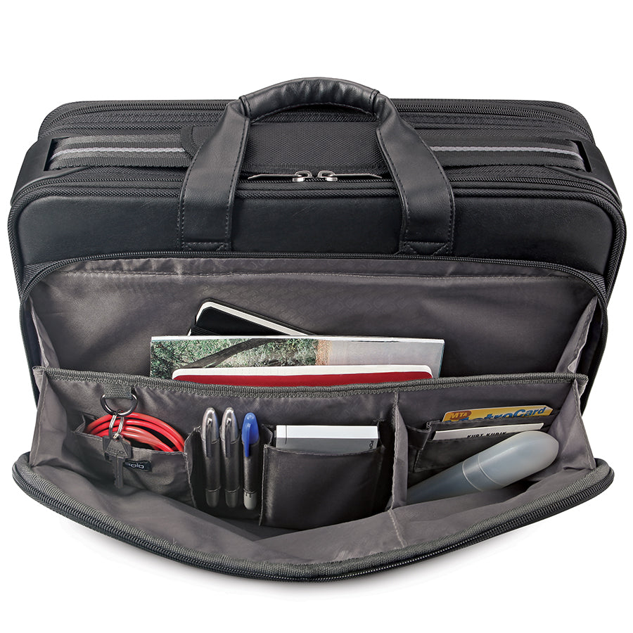solo-new-york-paramount-retractable-strap-briefcase-sgb300-4-16-padded-laptop-br image 6