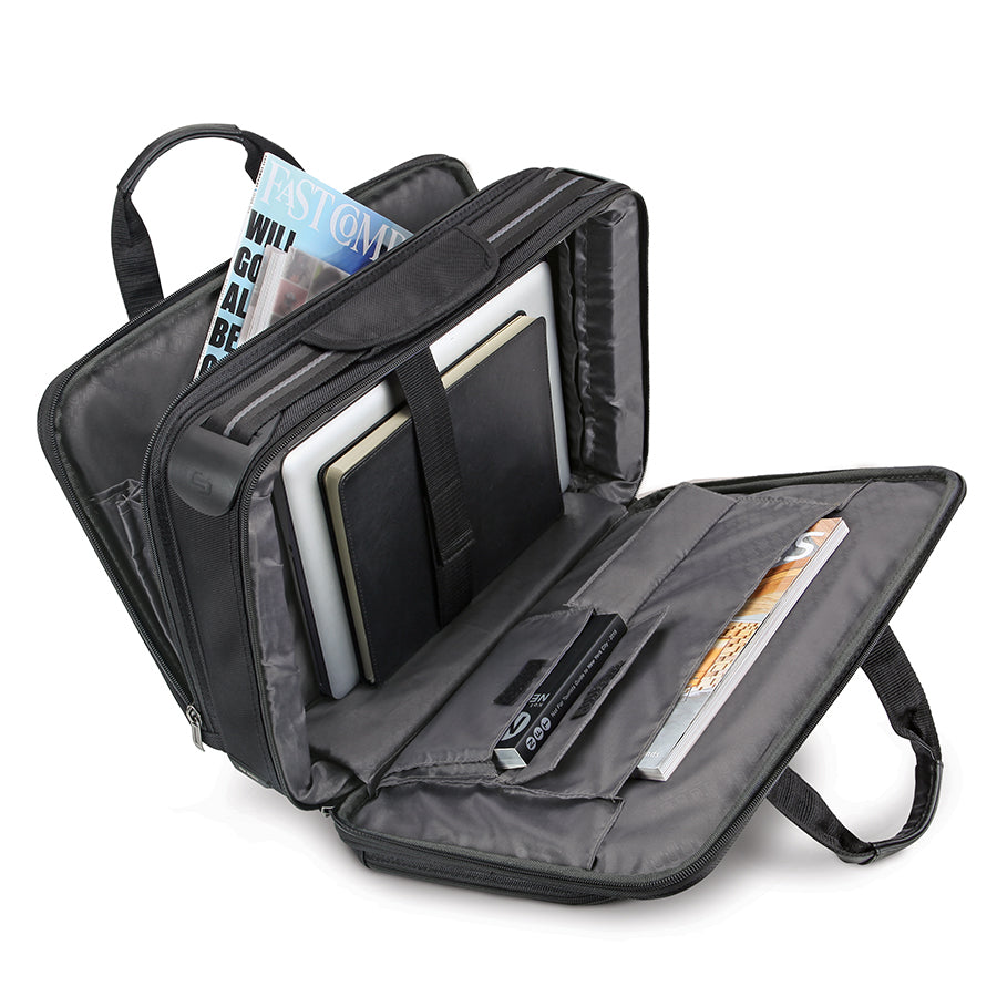 solo-new-york-paramount-retractable-strap-briefcase-sgb300-4-16-padded-laptop-br image 4