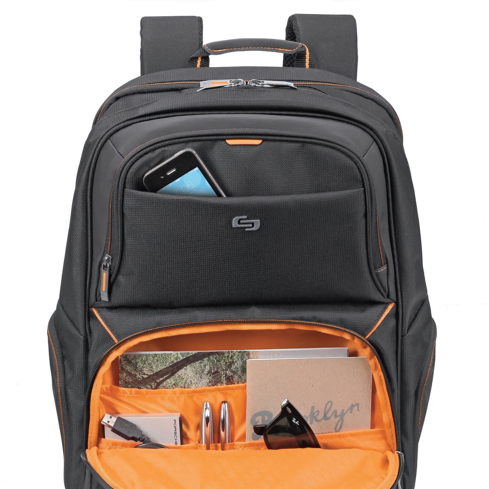 solo-new-york-ambition-travel-backpack-27l-padded-17-3-laptop-backpack-with-lugg image 2