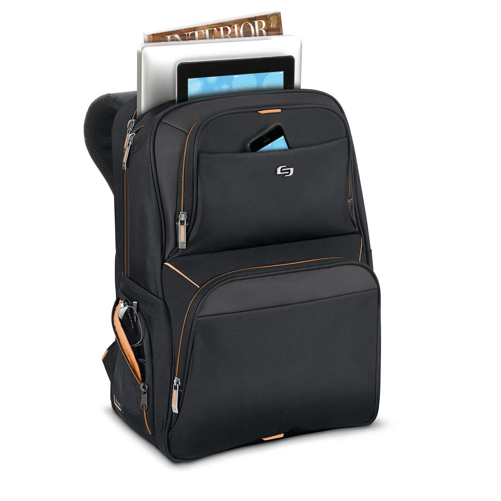 solo-new-york-ambition-travel-backpack-27l-padded-17-3-laptop-backpack-with-lugg image 4