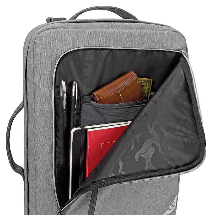 solo-new-york-re-utilize-backpack-briefcase-recycled-pet-hybrid-hideaway-backpac image 4