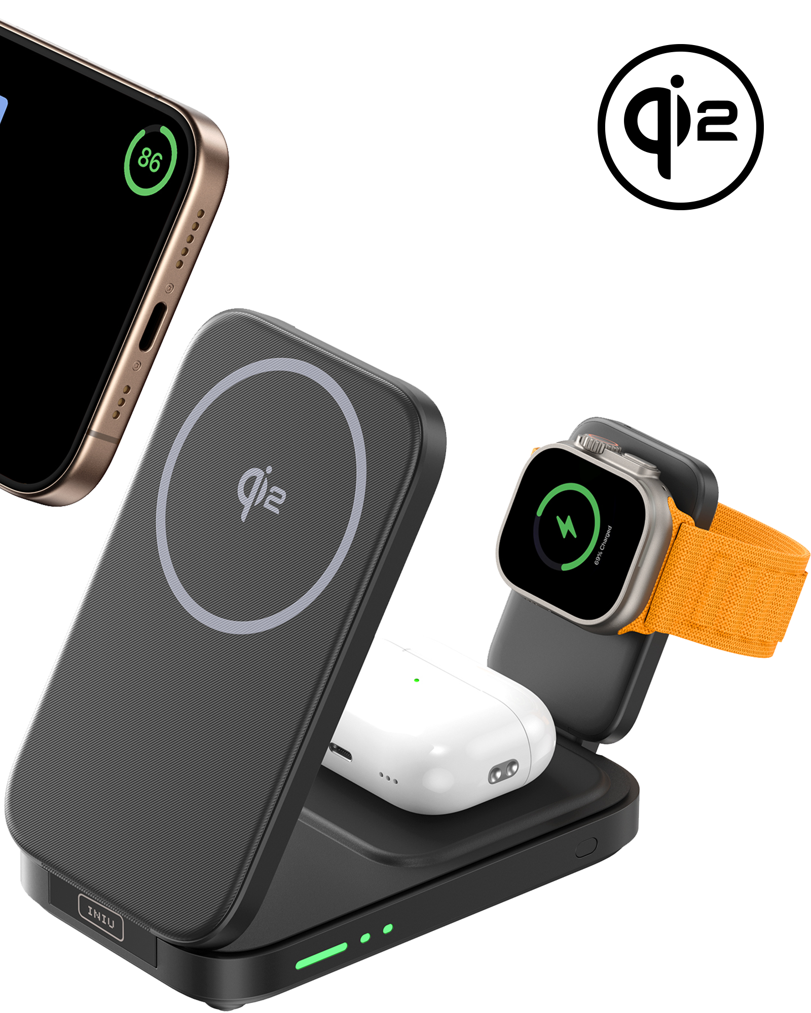 iniu-snapgo-w31-qi2-15w-3-in-1-magnetic-foldable-wireless-charger image 2